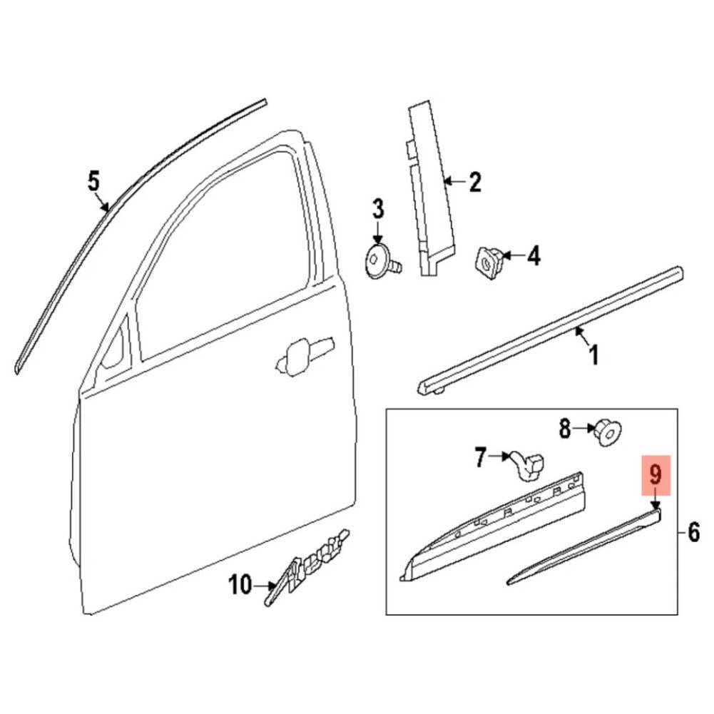 Door Molding Trim for GM 84590439