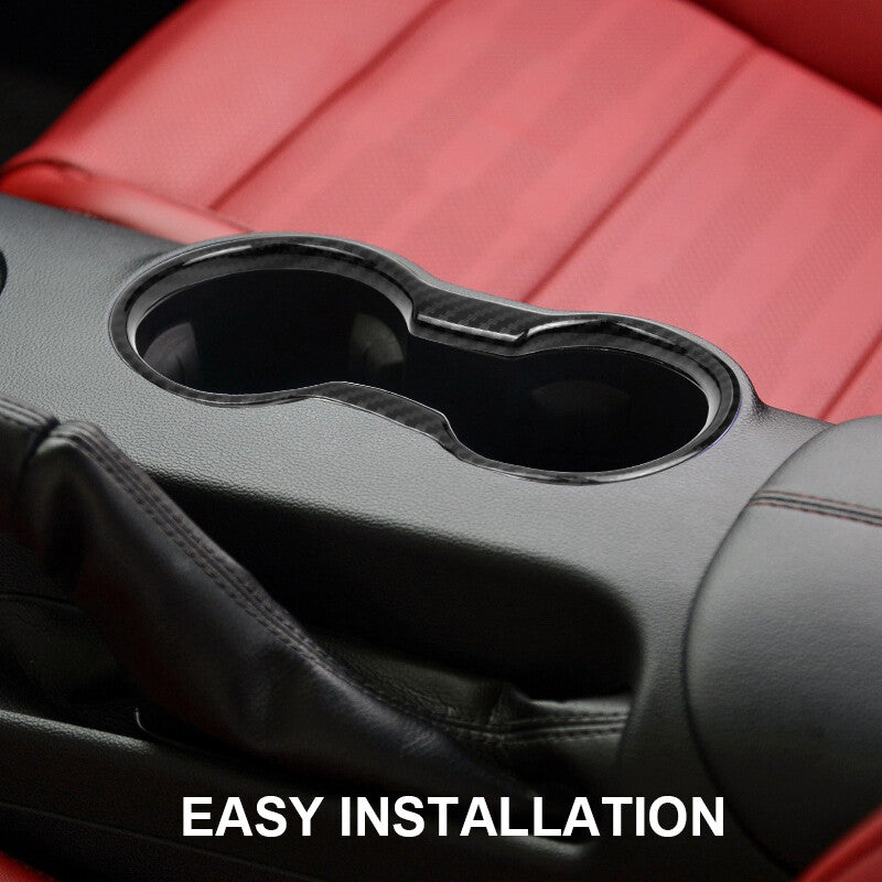Fit for Ford for Mustang 2015-2021 Cup Holder Cover Black ABS Interior Trim Molding