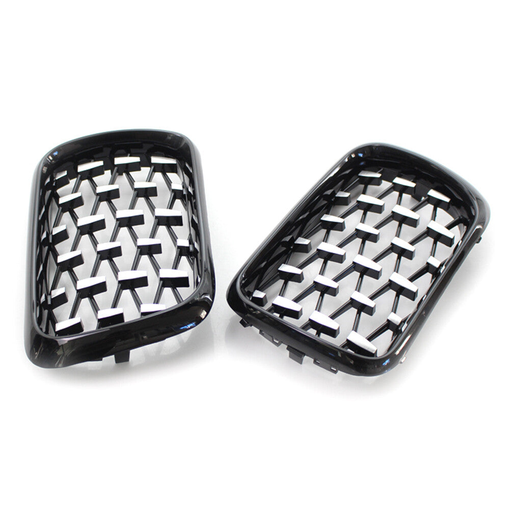 Front Grill Latest Style Shiny Black Frame Diamond Fits for BMW E36 3 Series 1997-99