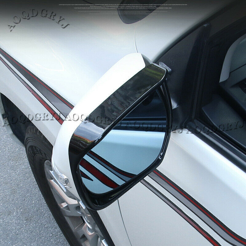 Glossy Black Rearview Mirror Sun Rain Guard Visor Frame for Land Cruiser 2016-21