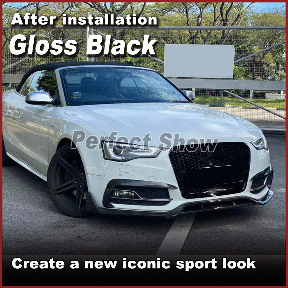 Fit for Audi A5 Sline S5 12-16 Fog Gloss Black Light Lamp Canards Splitter Fins