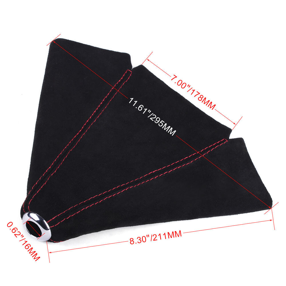 Shift Knob Shifter Boot Cover Black With Red Stitches Pvc Suede Mt At Sport