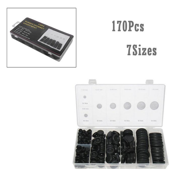 170PCS/Box Car Rubber Grommet Firewall Hole Plug Set Electrical Wire Gasket v