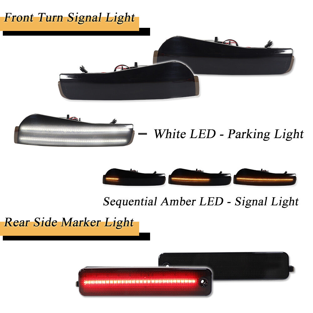 Smoke front bumper turn signal + rear side marker lights for 93-97 for Pontiac Firebird - v