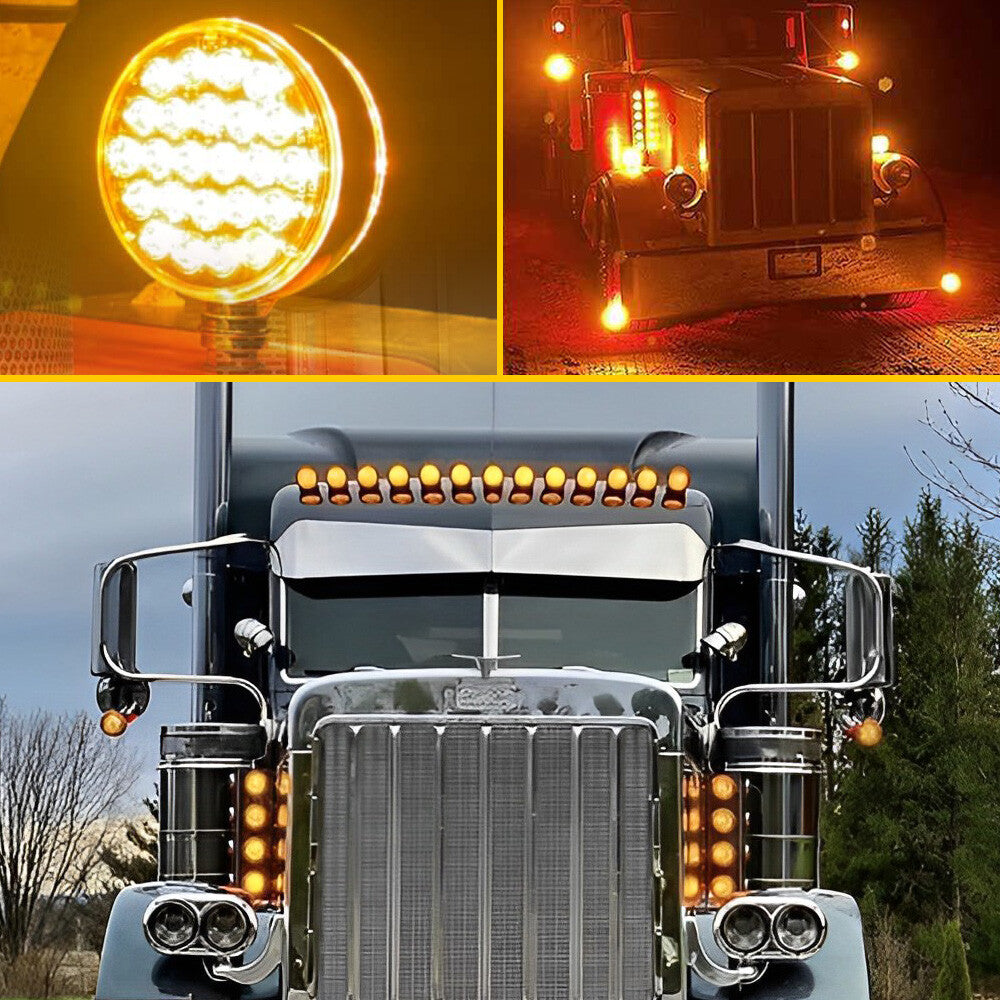 4 Inch Round Dual Face 48 LED Pedestal Fender- v