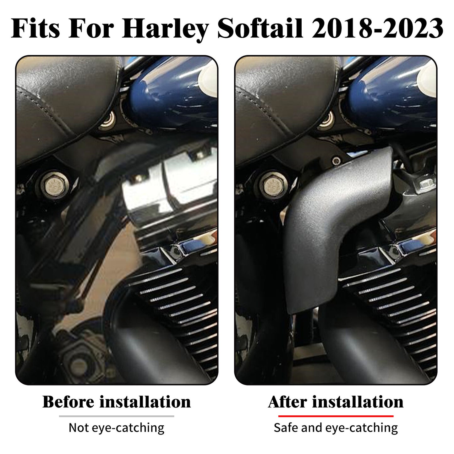 Black Mid Frame Air Deflector for Harley Softail Street Bob Breakout 2018-2023