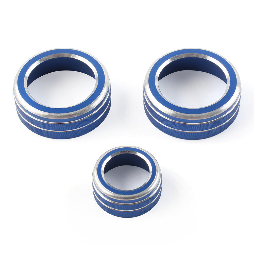 3x Interior AC Climate Switch Knob Ring Cover Trim for Honda CRV 2017-2022 Blue