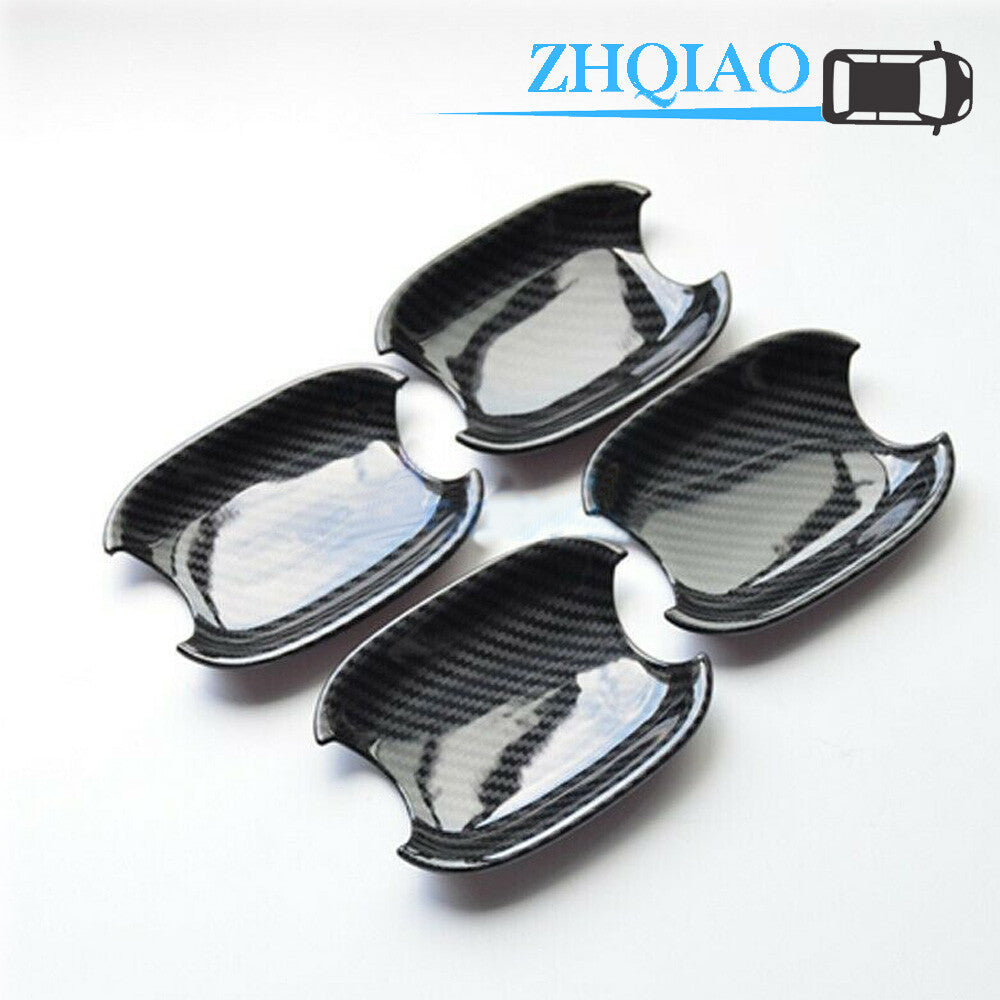 Carbon Fiber Door Handle Bowl Insert Cover Trim Fit for Audi Q3 2012-2017