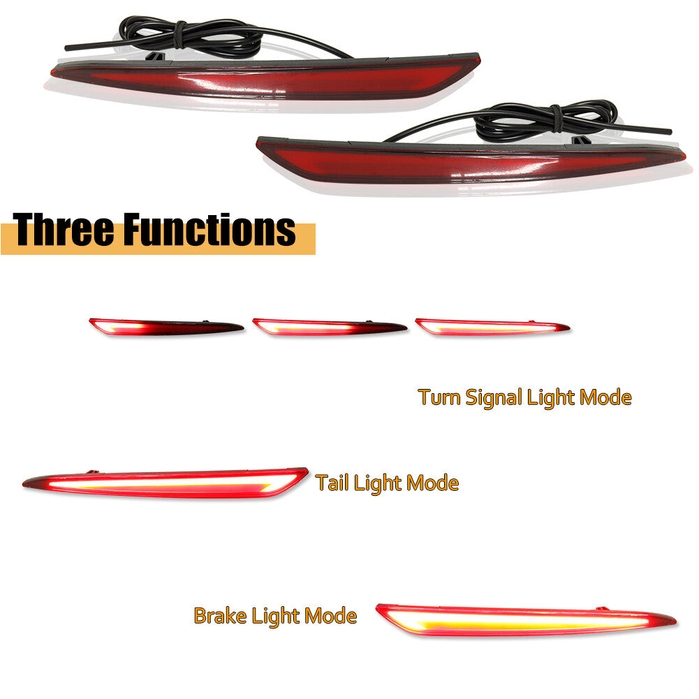 3D Optical LED Rear Bumper Reflector Brake Tail Light for 13~18 for Fusion Mondeo- v