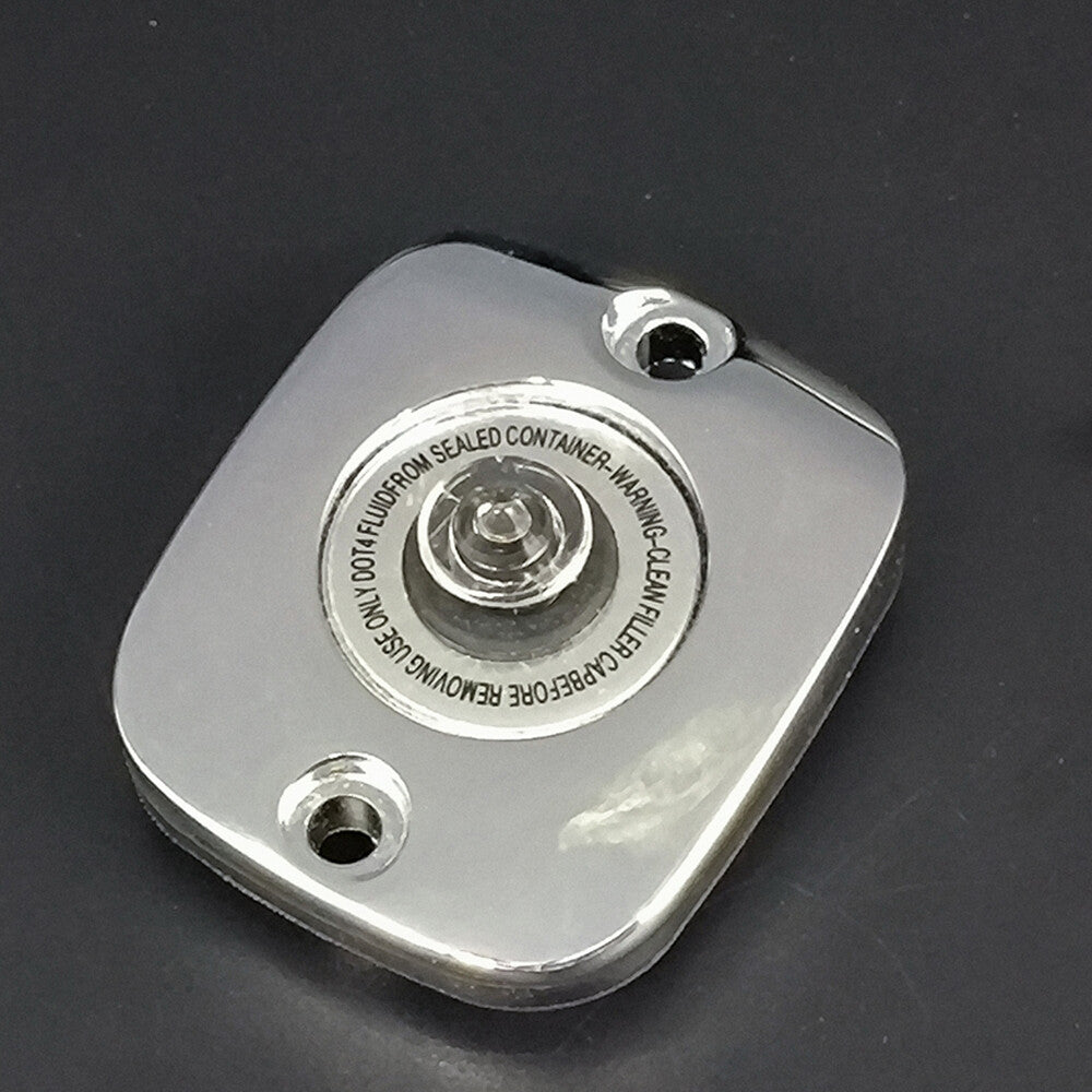 Chrome Brake Fluid Cap Master Cylinder Cover for Harley Touring Softail Dyna
