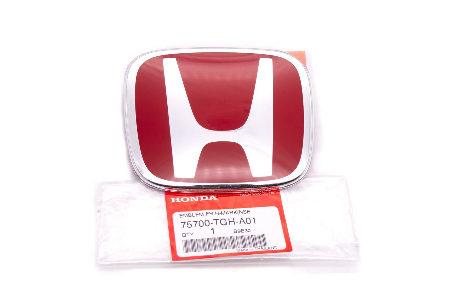 2-Piece Red H Front and Rear Badges for 2016-2021 for Honda for Civic Sean 4DR JDM