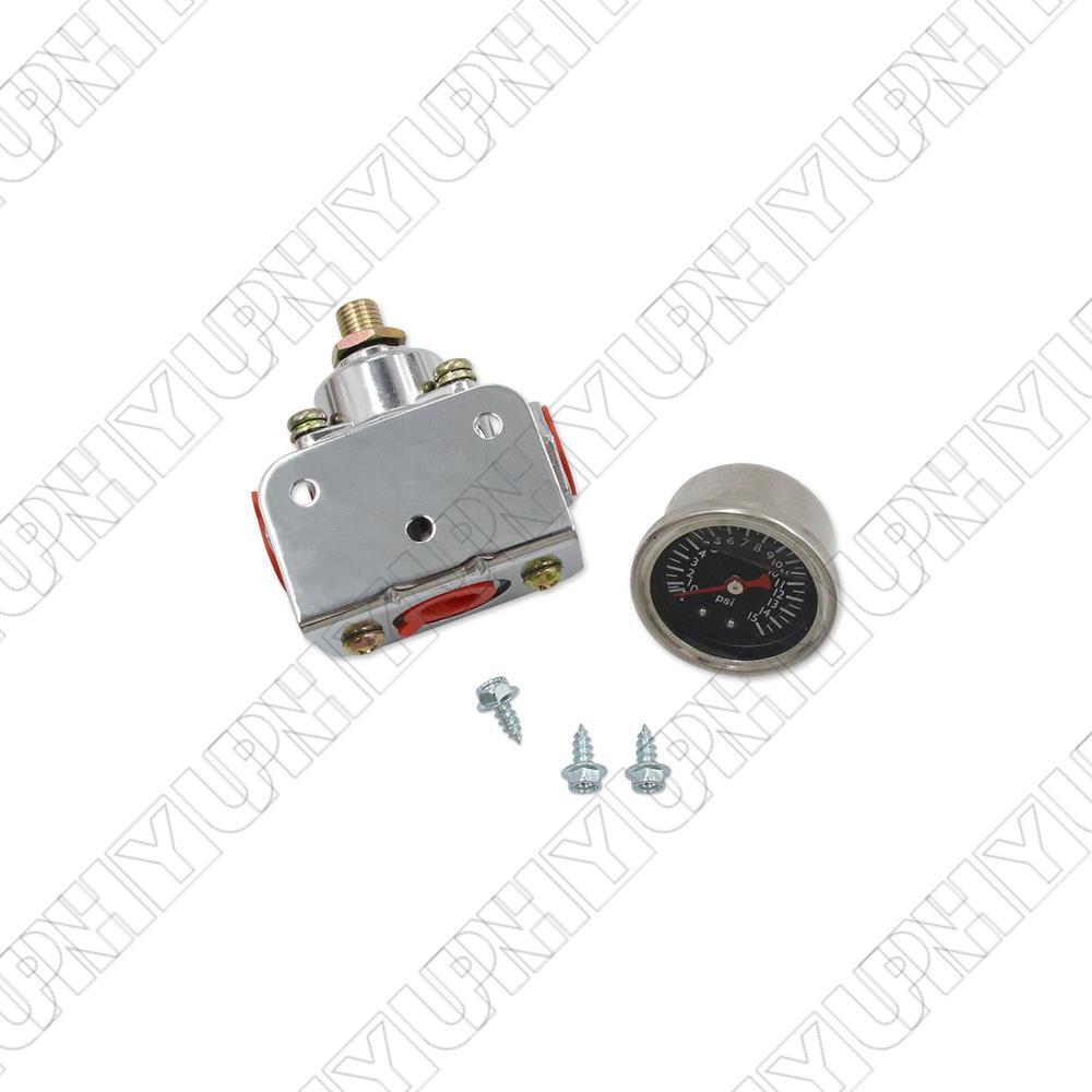 Fuel Pressure Regulator For Carburetor Carb 1-4 PSI 3/8in NPT port (1 in, 2 out) Q