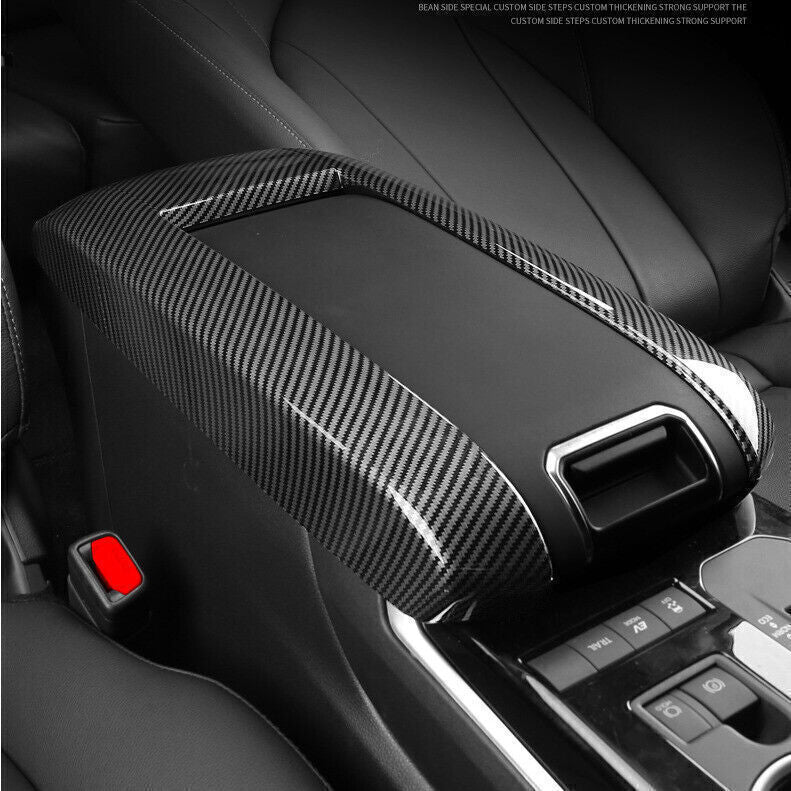 for Toyota Highlander 2021-2024 Carbon Fiber Central Armrest Storage Box Trim 1X