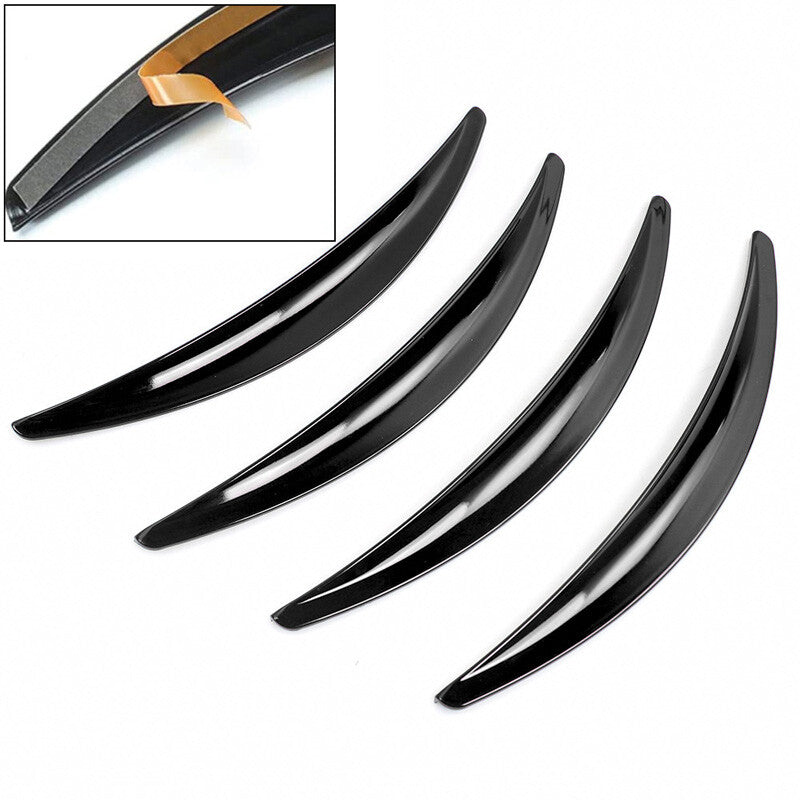 4¡Á Black Car SUV Wheel Eyebrow Arch Trim Lips Strip Fender Flare Protector Kit v