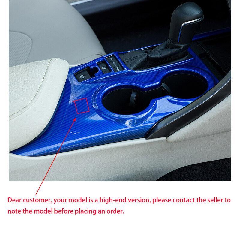 for Camry 18-21Blue Carbon Fiber Look Inner Gear Shift Box Panel Cover Trim