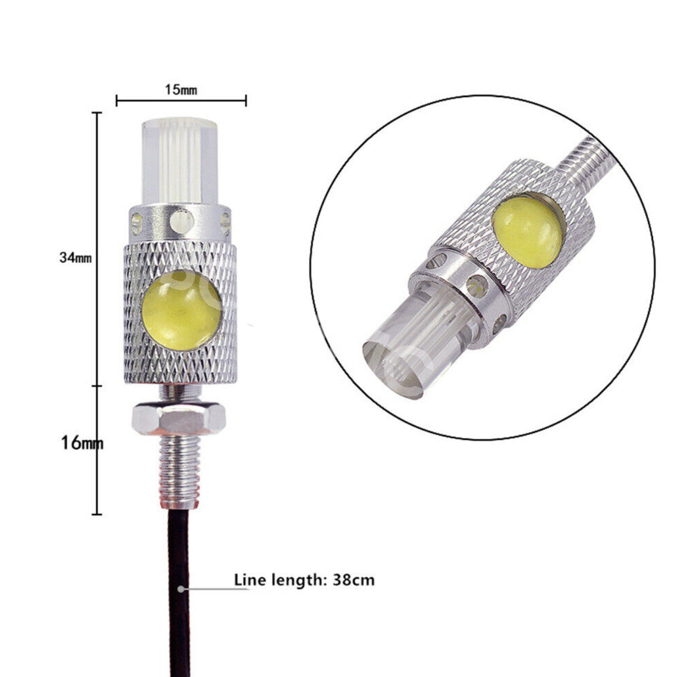 2Pcs Car LED License Plate Light Bolt Lamp Bulbs White 2 Wires Accessories Q