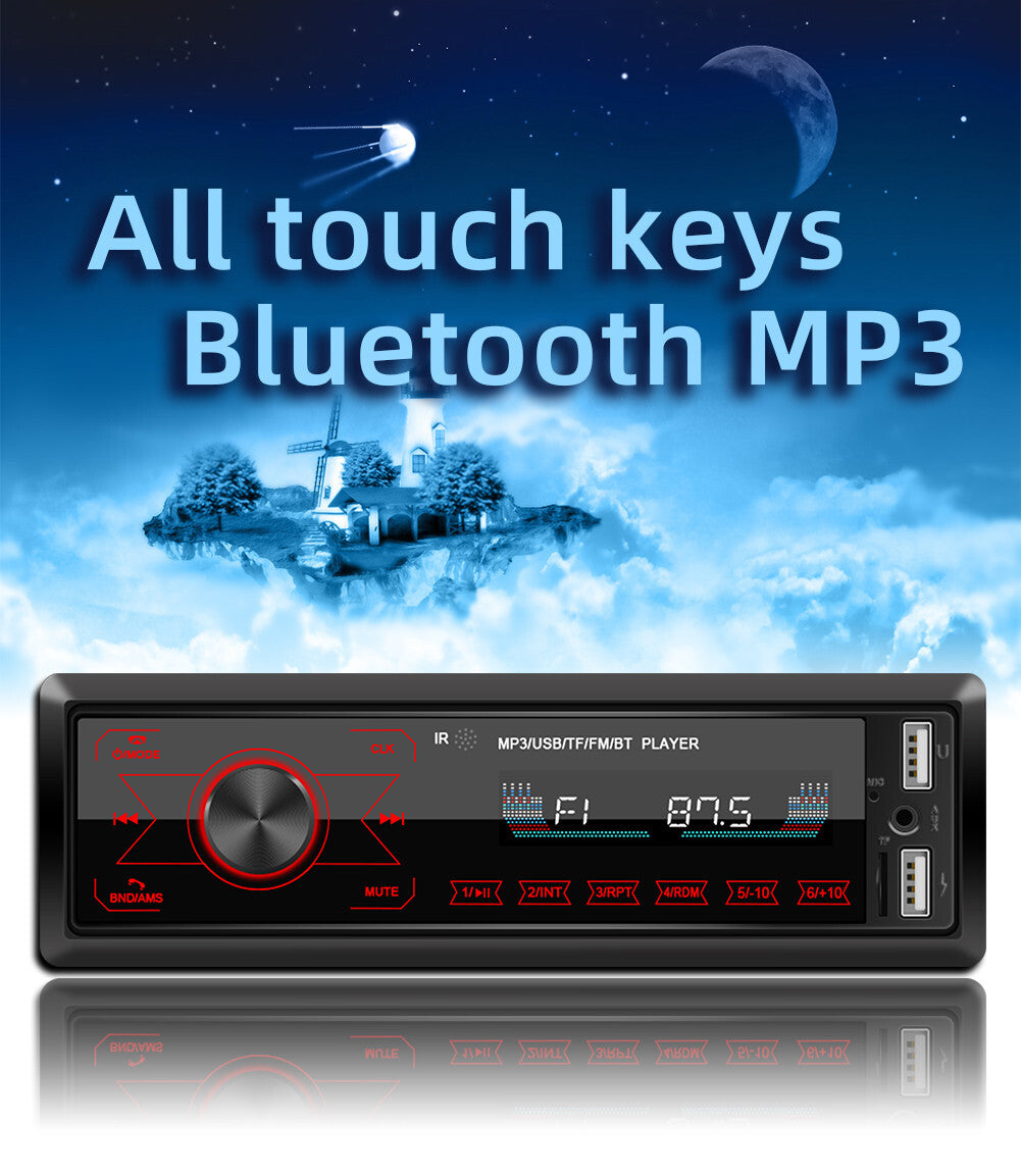 Bluetooth Car FM Radio MP3 Player Single 1 DIN USB Stereo Audio Receiver AUX