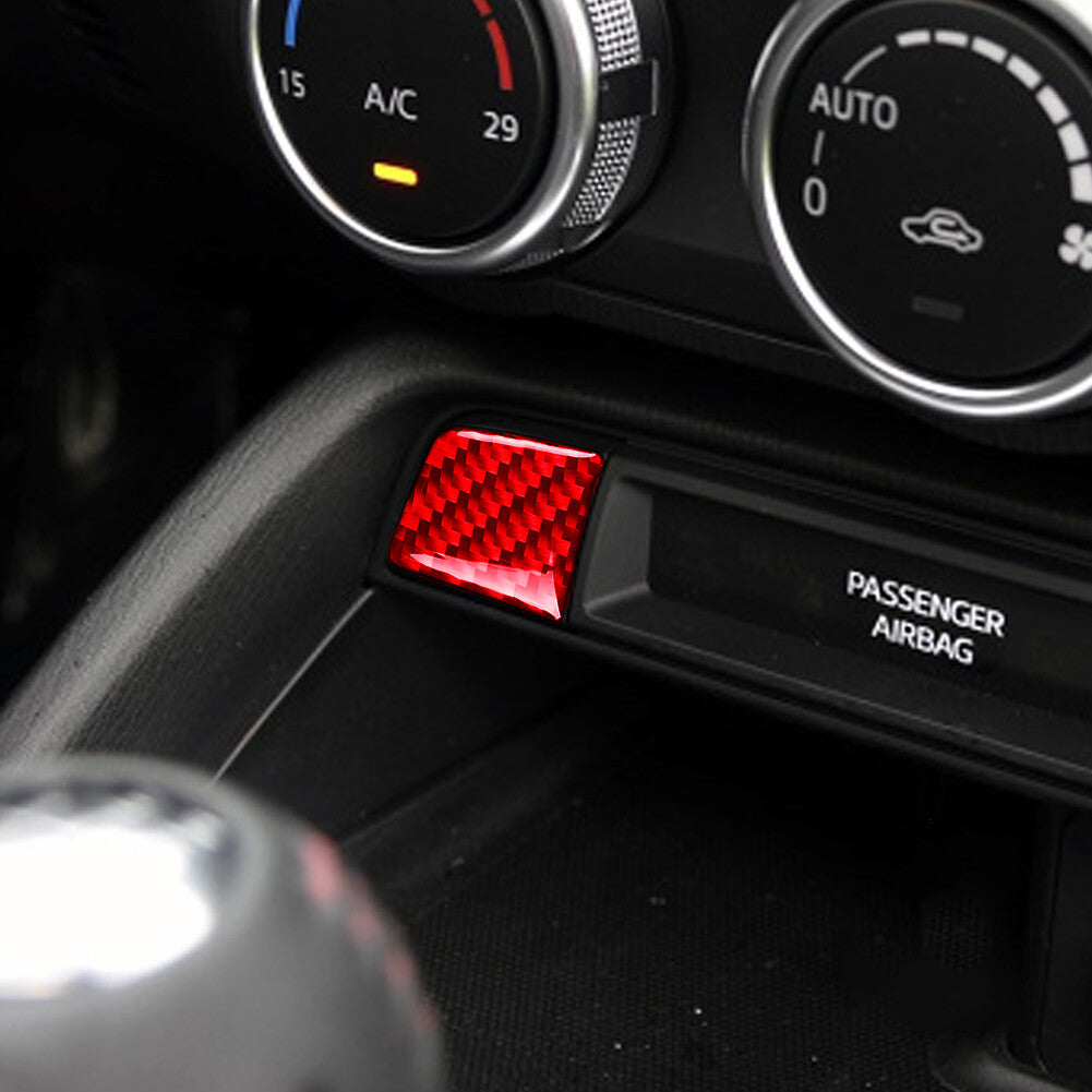 Red for Mazda MX-5 2016-20 Carbon Fiber Interior Center Control Left Cover Trim