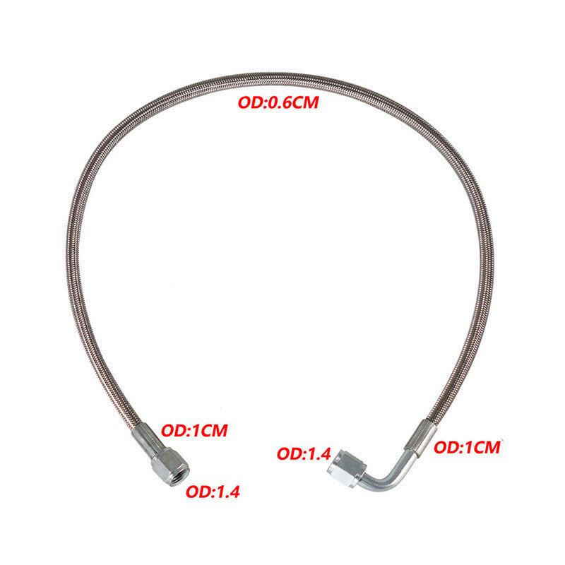36 Turbo Oil Feed Line Stainless Braided PTFE Line 4AN 90¡ã Straight Hose End