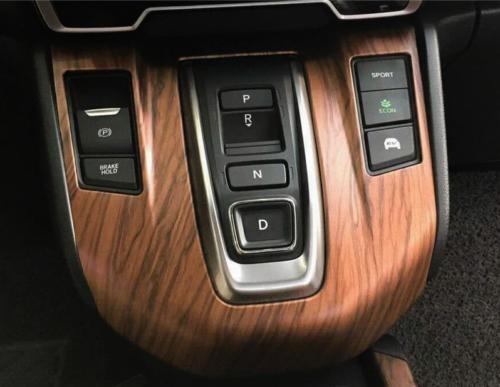 for Honda CRV 2017-22 Hybrid ABS Wood Grain Central Console Gear Shift Panel