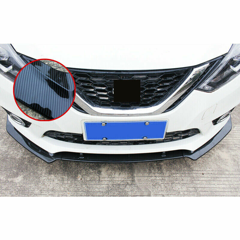 3x For 2016-2019 for Nissan Sentra ABS Carbon Look Front Bumper Body Kit Spoiler Lip