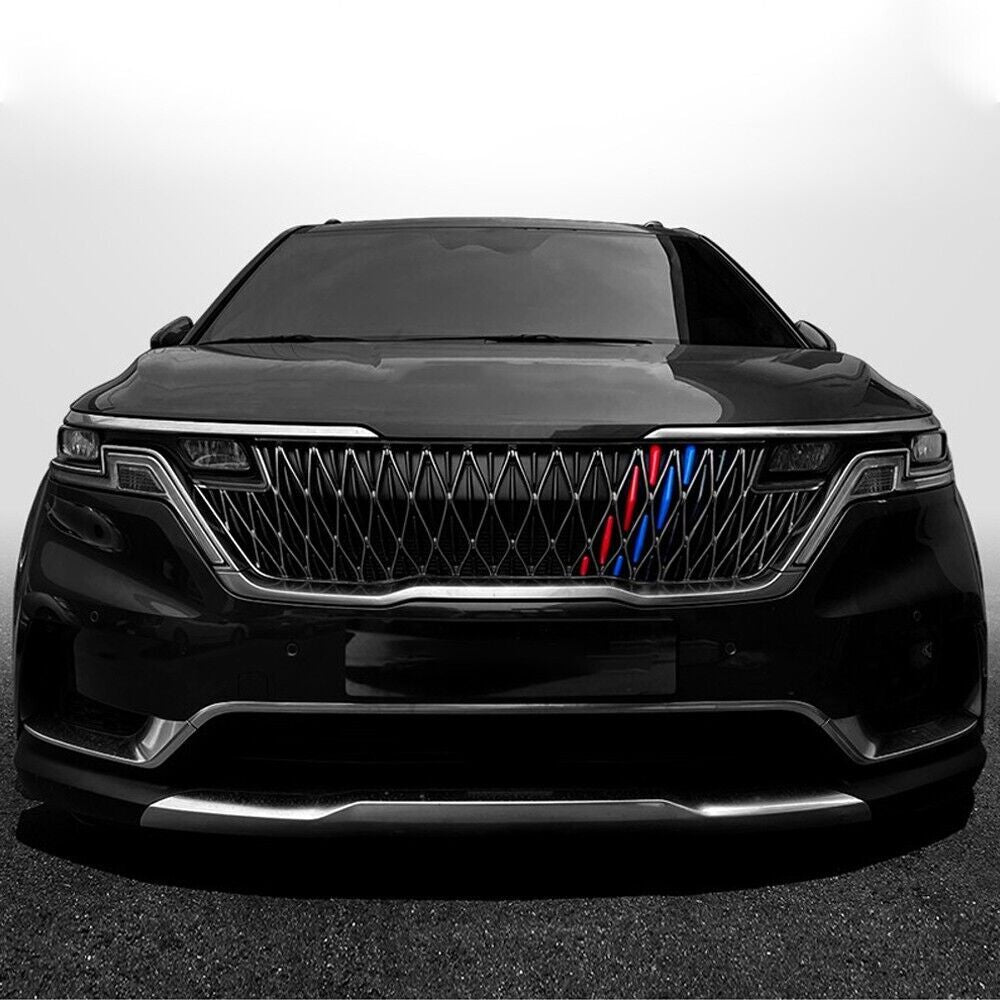 for Kia Carnival 2022-23 Front Grille 3-color Strip Grill Insert Cover Trim 12x