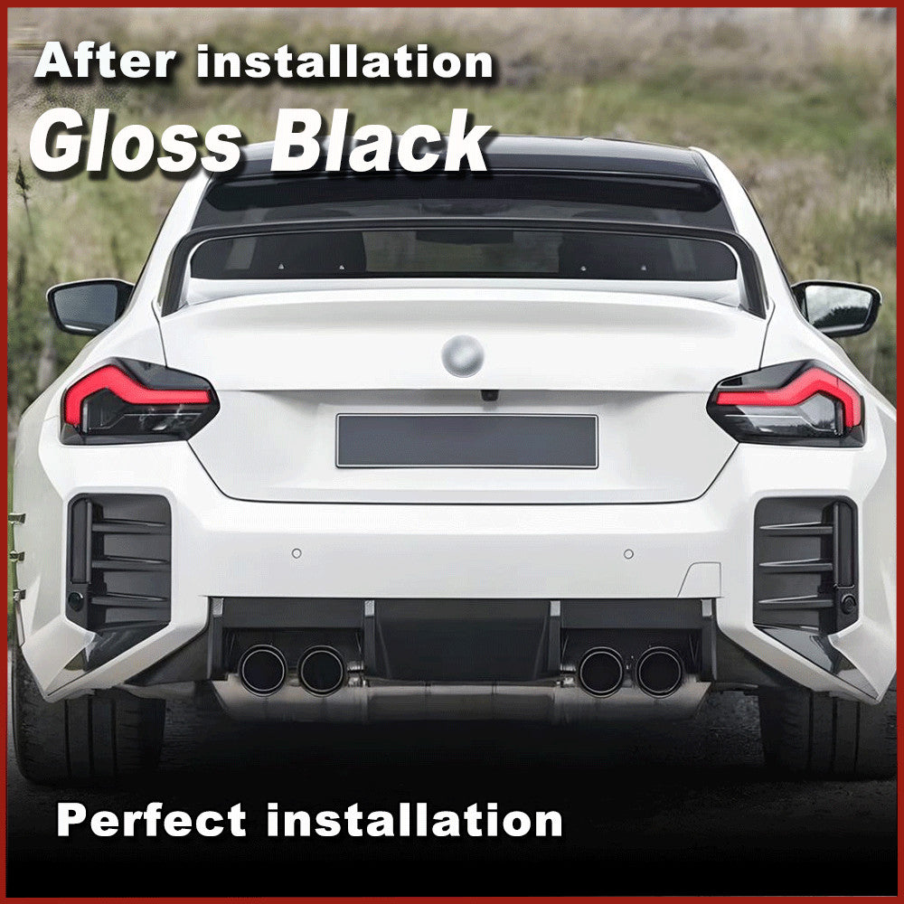 For BWM M2 G87 2022-2024 Gloss Black Rear Bumper Side Vent C Blade Trim Canards
