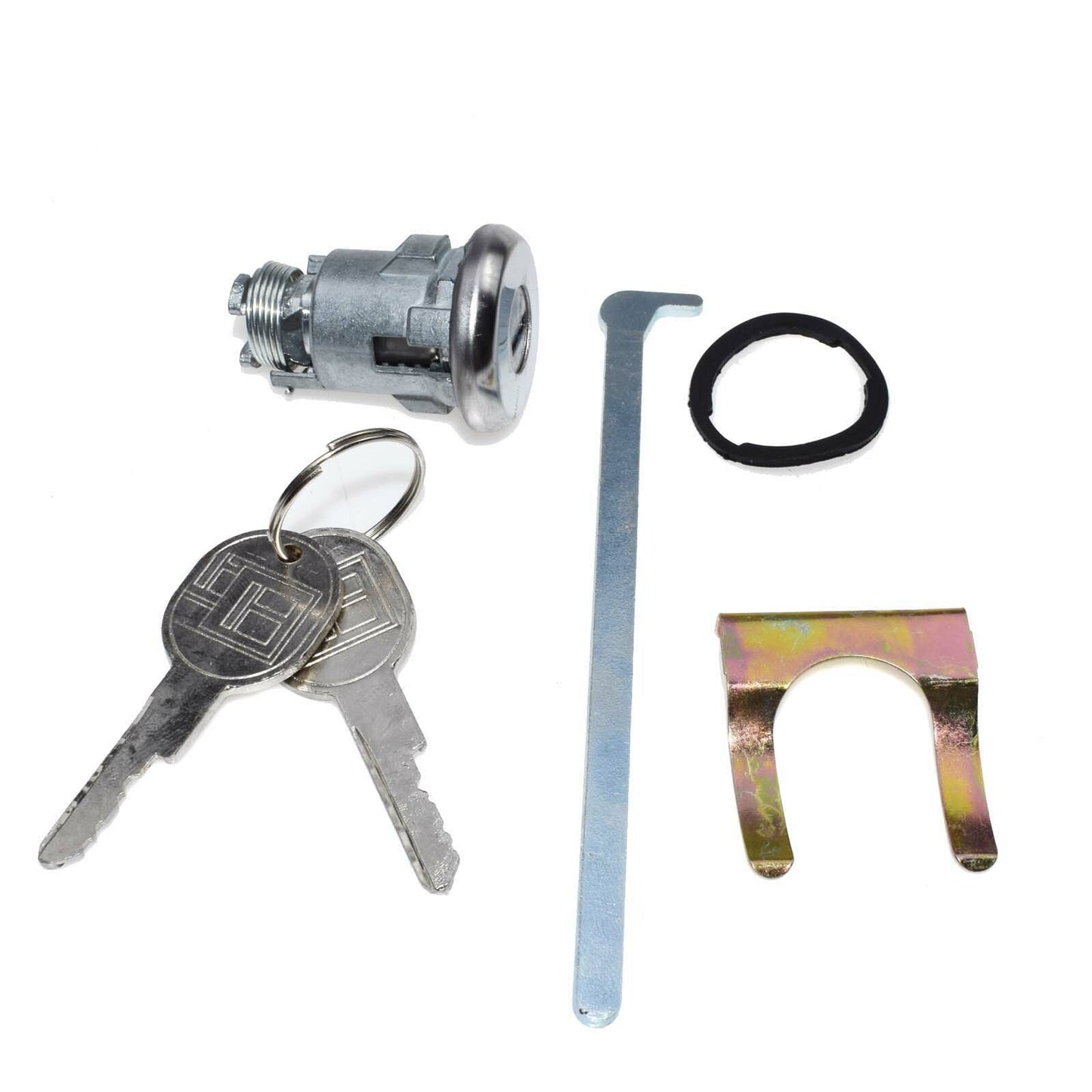 Trunk lock cylinder with 2 keys for 53-58 for Corvette passenger 605533 TL1575- v