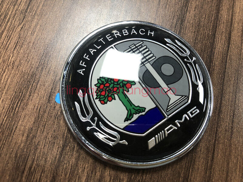 Front AMG Emblem Color Apple Tree Flat Hood Badge FOR AMG Affalterbach
