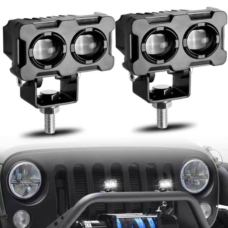 2x WhiteWhite LED Work Light Bar Spot Pods Driving Fog OffRoad Motorcycle ATV