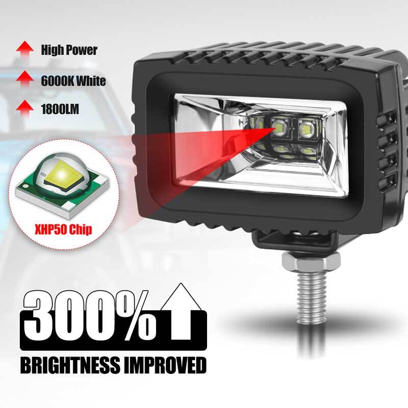 2X 3inch White LED Work Light Bar Cube Pods Flood Driving Fog Lamp Offroad Truck
