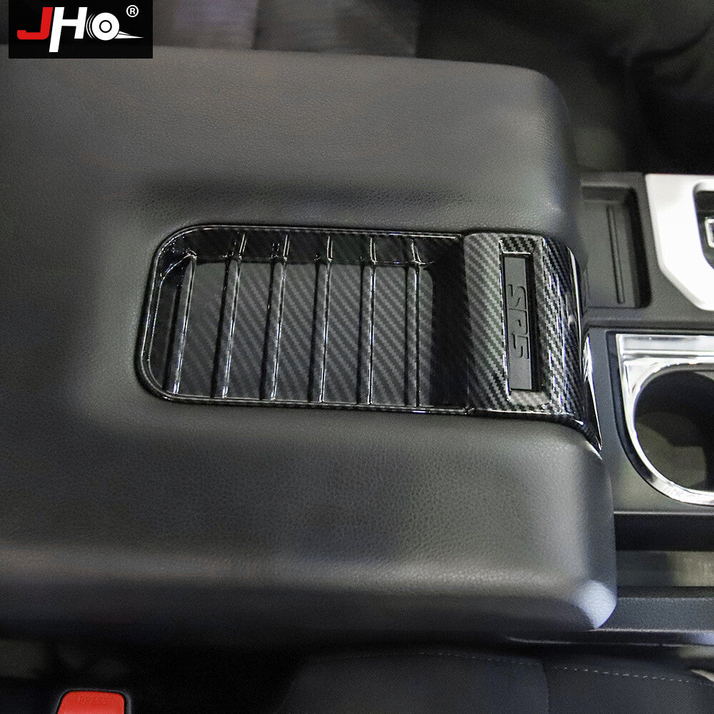 Carbon Fiber Central Armrest Storage Box Cover Trim for Toyota Tundra 2014-2021