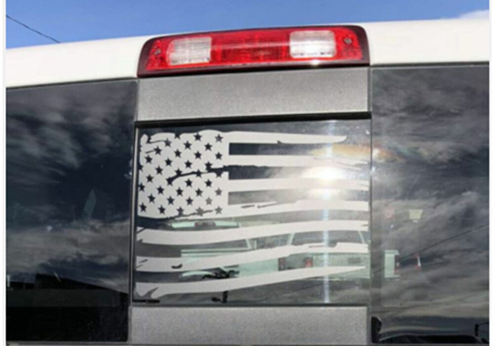 Rear Window Glass Middle Decal Sticker Trim for Jeep Gladiator JT 2018+PVC Black