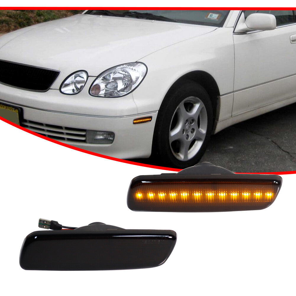 Dark Smoke Front Amber SMD LED Side Marker Light Kit for for Lexus for Scion - v