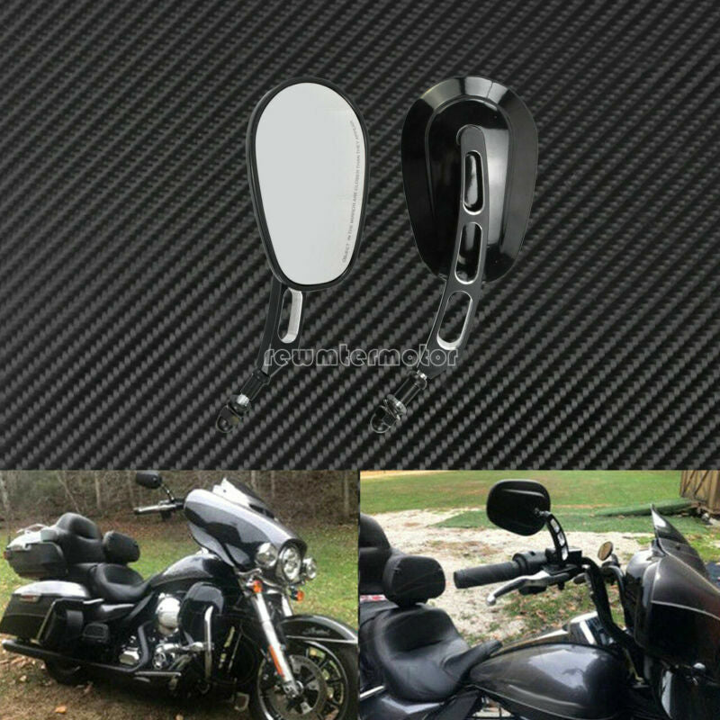 Black Rear Rearview Side Mirror Fit for Harley Sportster XL 883 Softail Touring