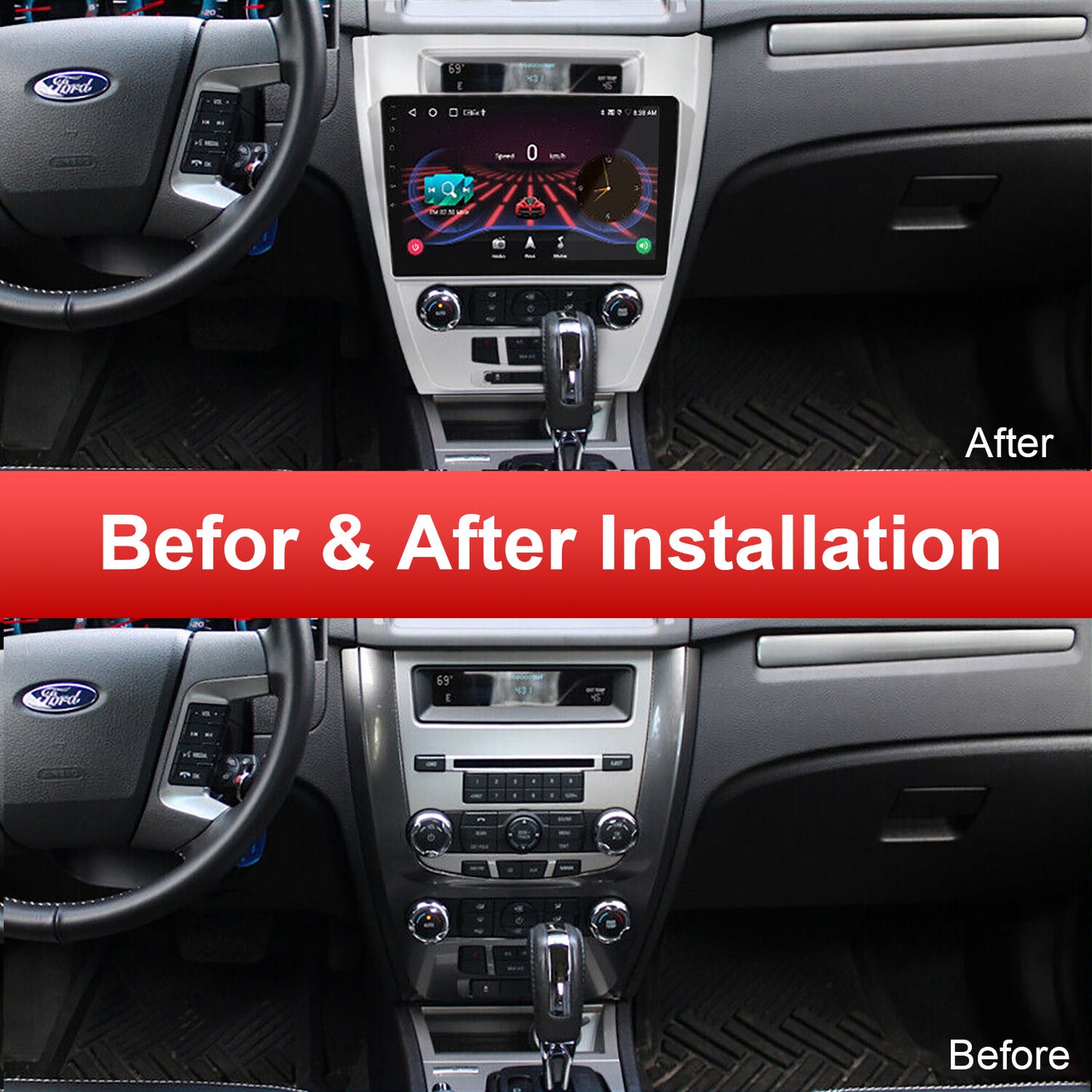 Carplay Android 12 Car Stereo Radio for 2009~2012 Apple for Ford Fusion