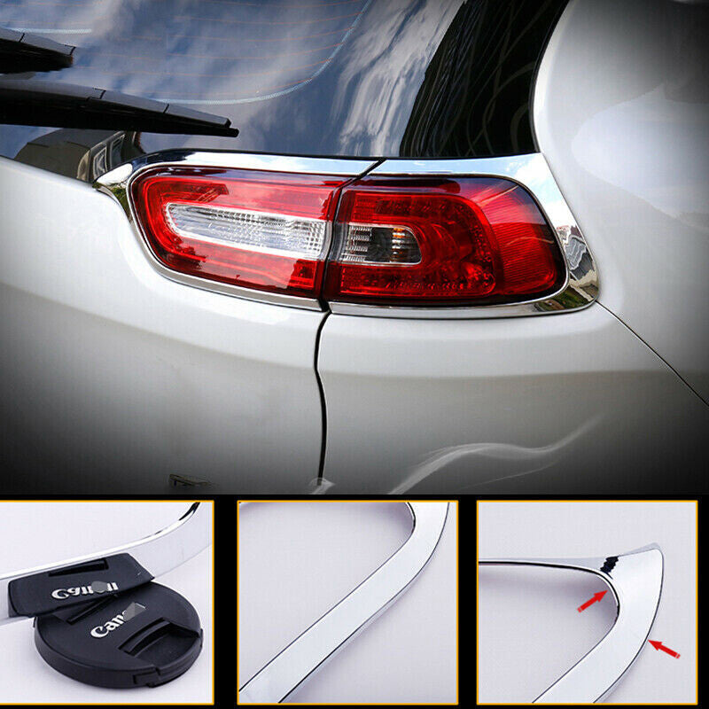 4P for Jeep Cherokee 2014-2021 Chrome Rear Lamp Tail Light Lamp Frame Cover Trim