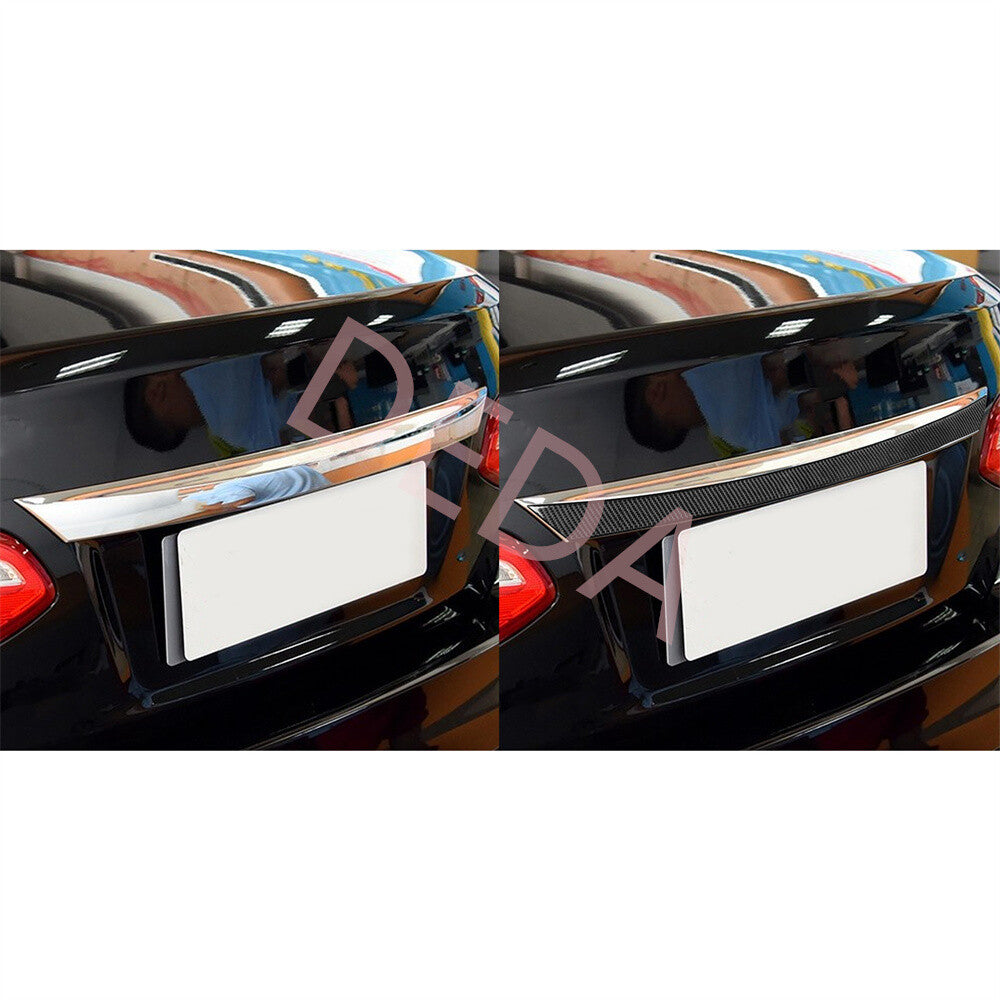 Carbon Fiber Rear Tailgate Trunk Strips Cover for Nissan Altima Teana 2013-2018