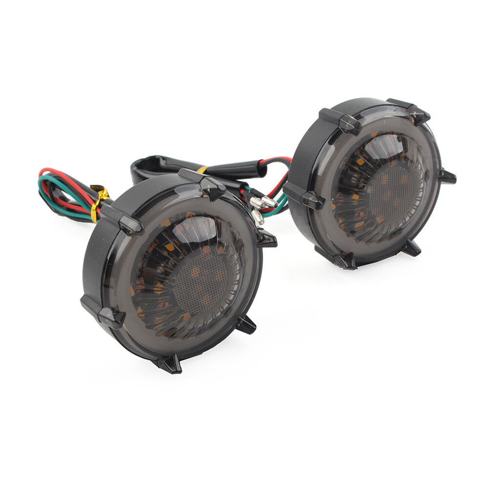 DRL LED Flashers Turn Signal Warning Lights Lamp Rotating Flowing Universal Blue Q