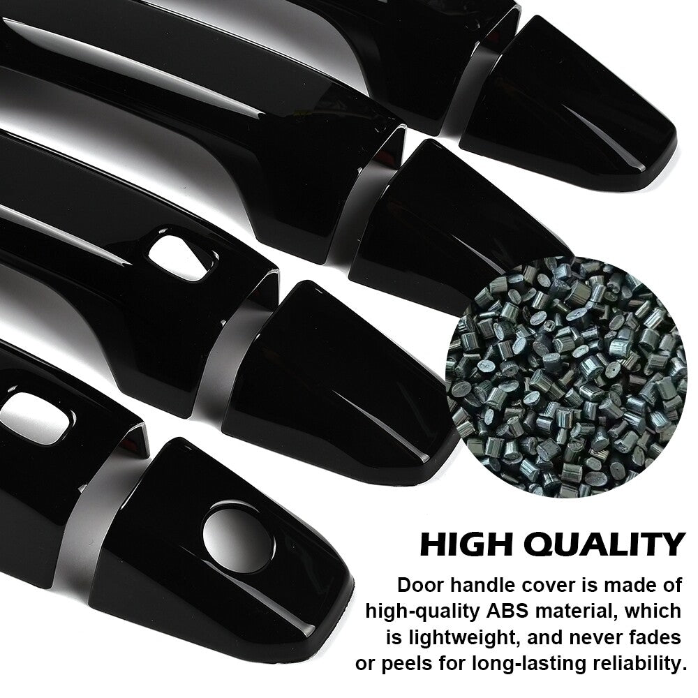 4xGlossy Black Door Handle Overlay Covers for 19-25 Silverado 1500 2500 3500