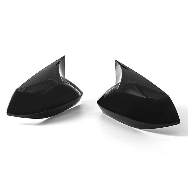 2X Gloss Black OX Horn Rearview Mirror Cover Cap Trim for Toyota for Corolla 20-2024
