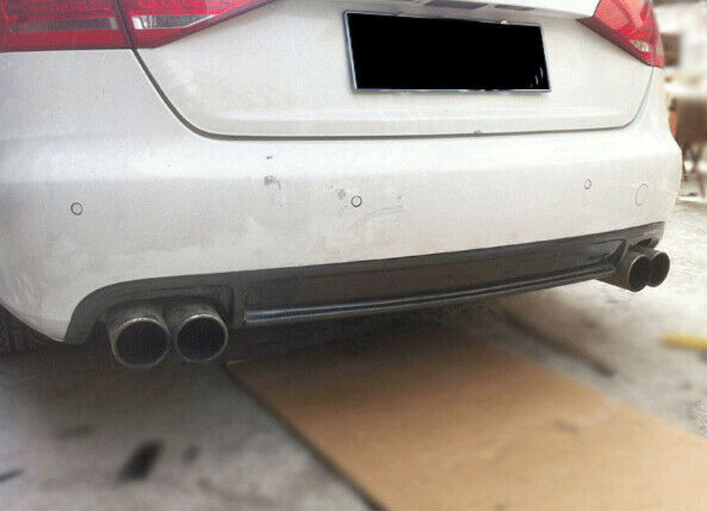 REAL Carbon Rear Bumper Bar Diffuser Lip for Audi A4 B8 Non-Sline Bumper 09-12