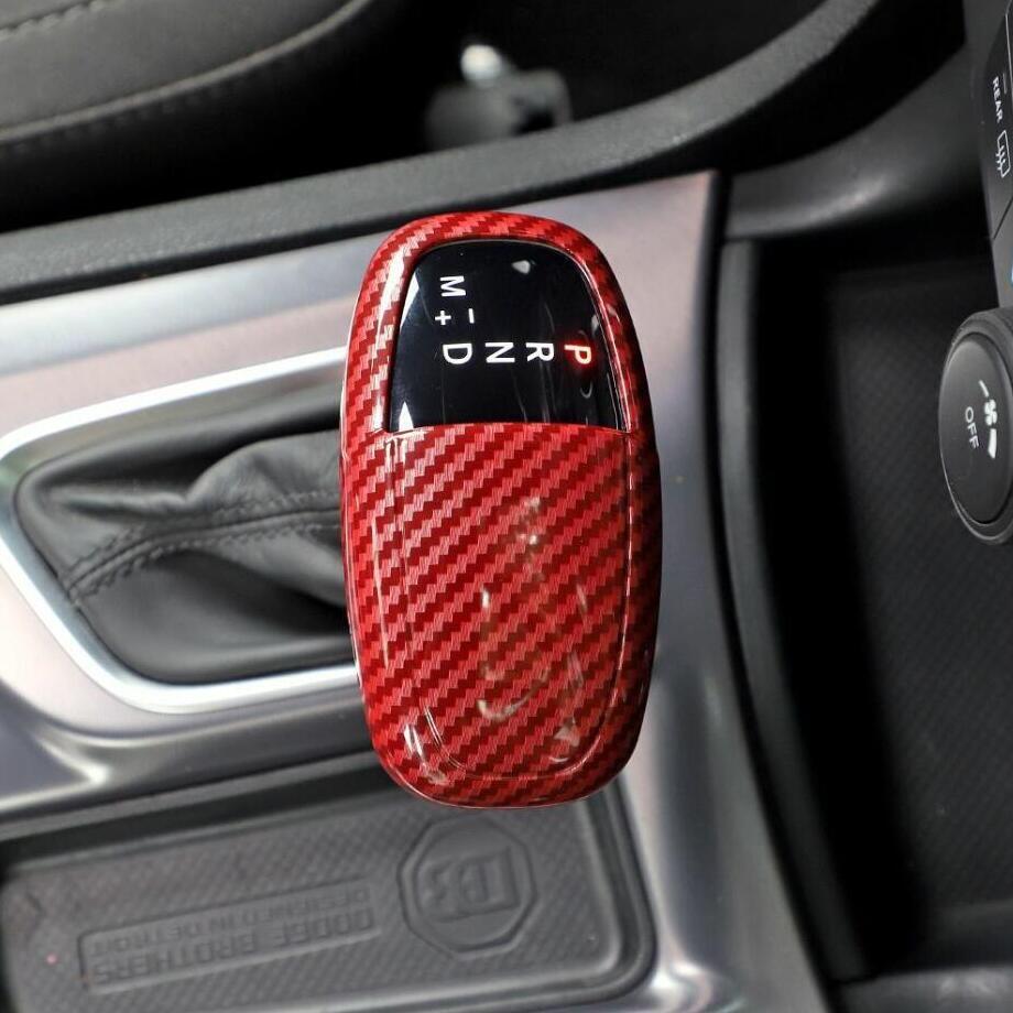 Red Carbon Gear Shift Knob Head Cover Trim Accessories for Dodge Durango 18-2024 v