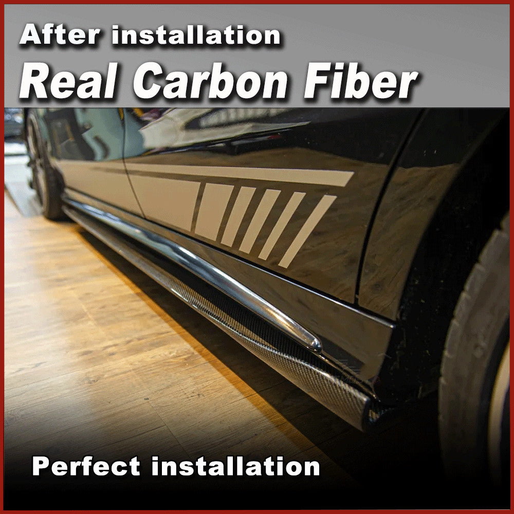 Fit for Benz W117 C117 CLA45 W176 A45 13-18 REAL CARBON Side Skirt Spoiler Lip