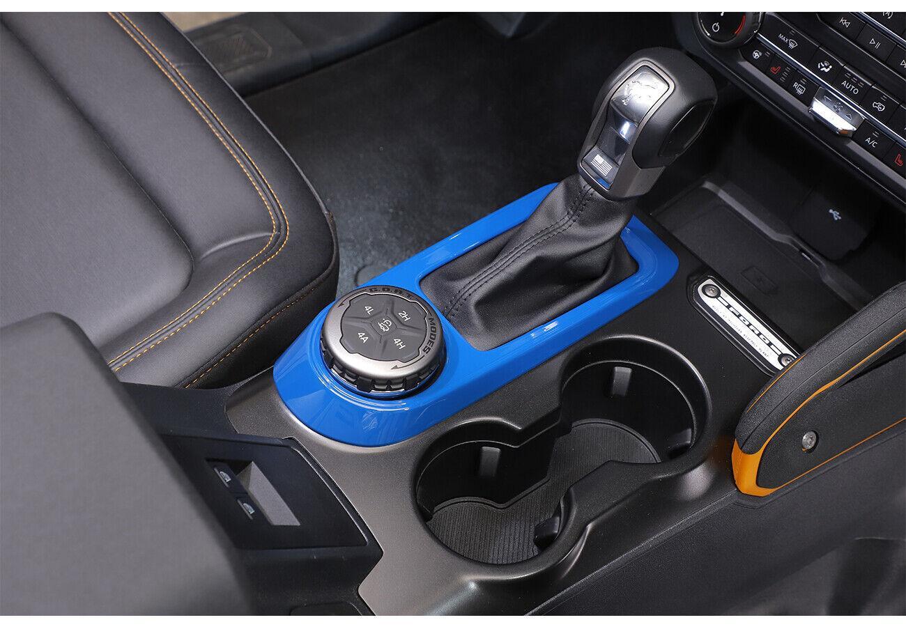 for Ford Bronco 2021-2023 blue ABS Inner Console Gear Shift Panel Cover Trim 1x