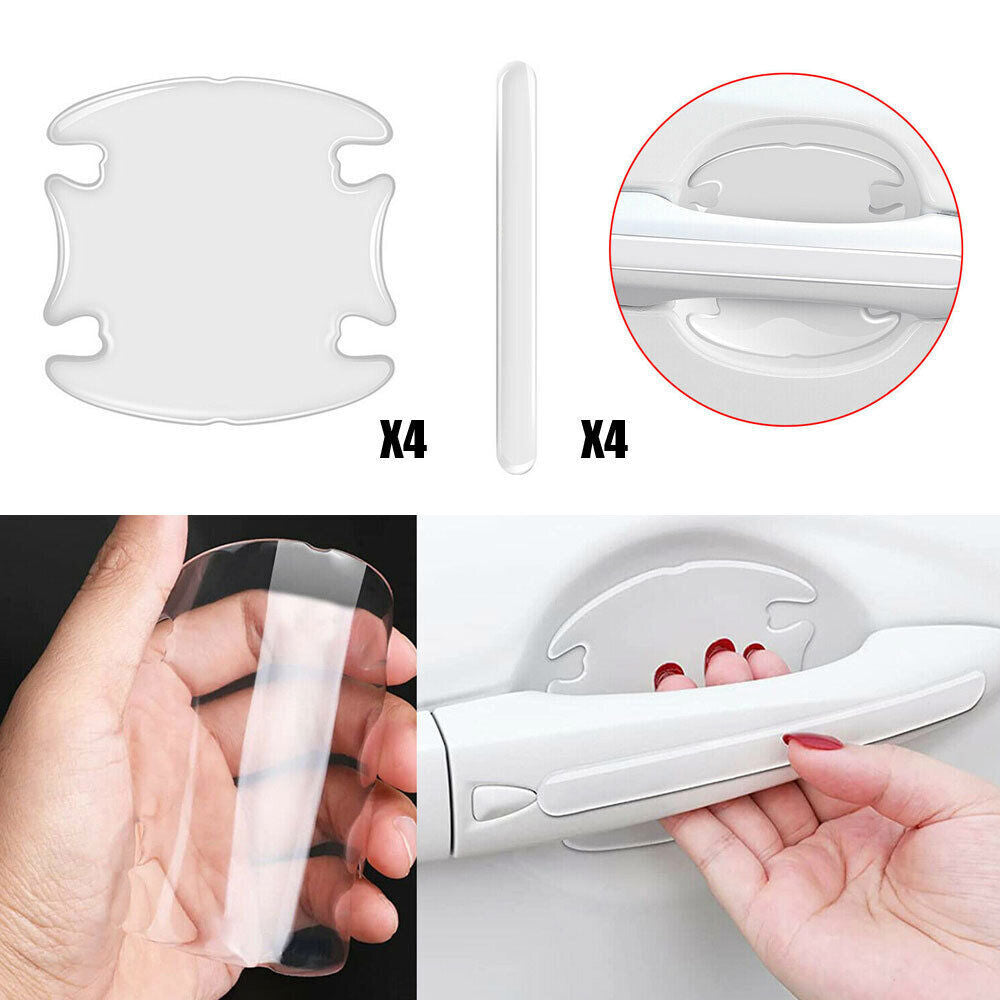 8pcs Car Door Handle Bowl Sticker Anti-Scratch Protector Cover Accessories Trims