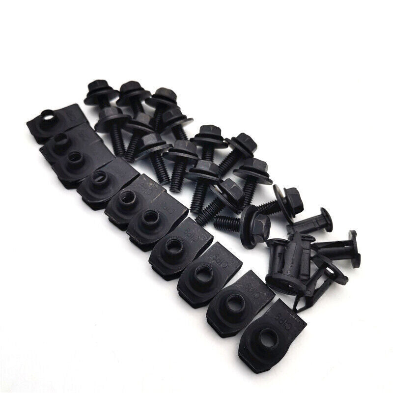 28Pcs Car Engine Splash Shield Bolt Screw Fender Bumper Clip for Infiniti for Nissan Q