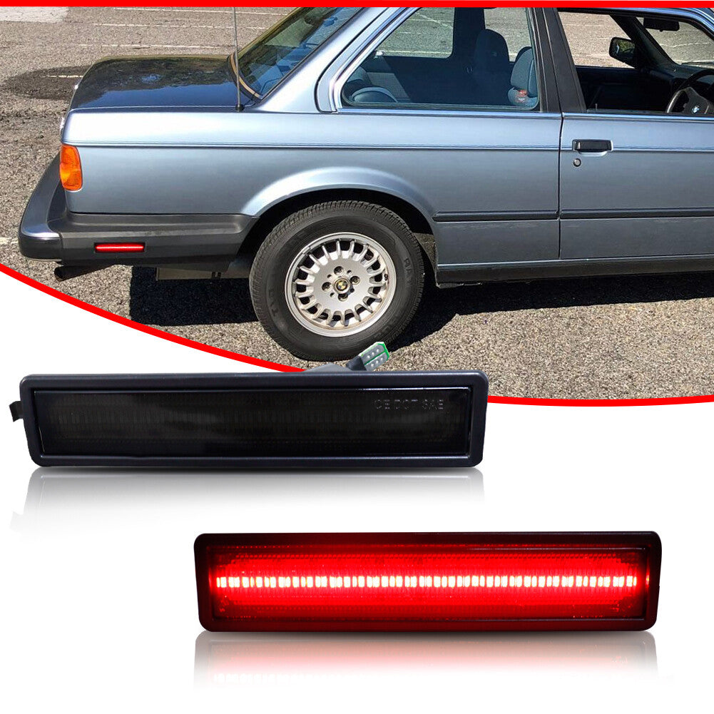 2pcs Red LED Rear Fender Side Bumper Marker Lights for E30 3 E34 5 - v