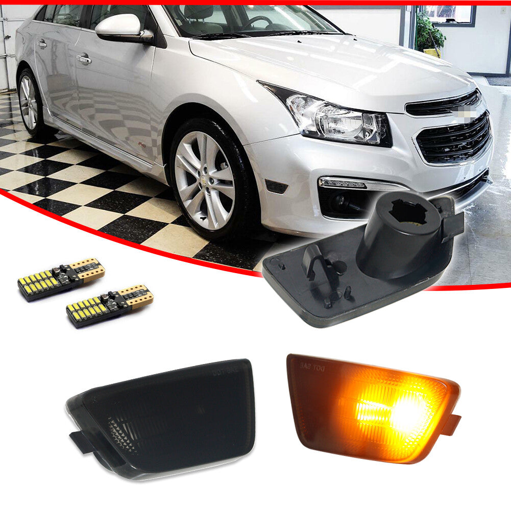 European Style Side Marker Lights w/ Amber LED Combo Kit for 2011 - 2015 for Cruze - v