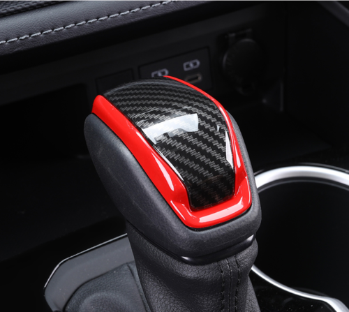 Carbon & Red Shift Button Molding Cover Trim for 2020-2022 Highlander for Toyota Q